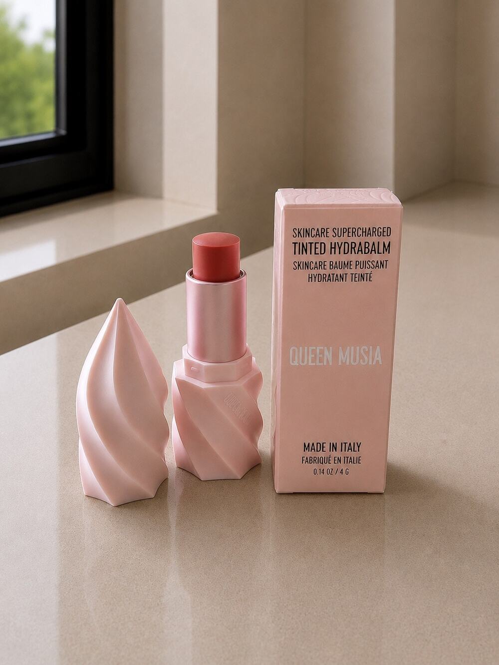 $28 Queen Musia Tinted Hydrabalm Desert Flower Faded Coral Nude New